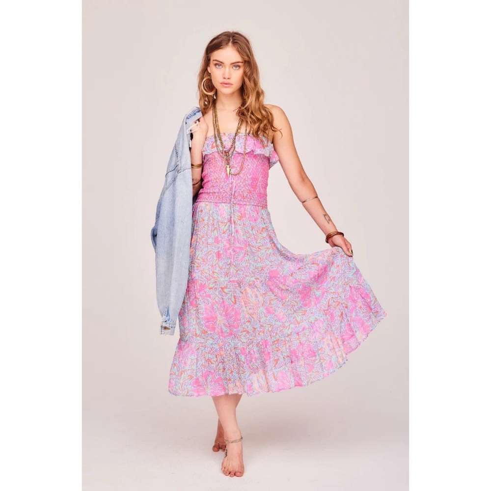 Free People x Jen's Pirate Booty Garden Party Bellini Rayon Midi Dress